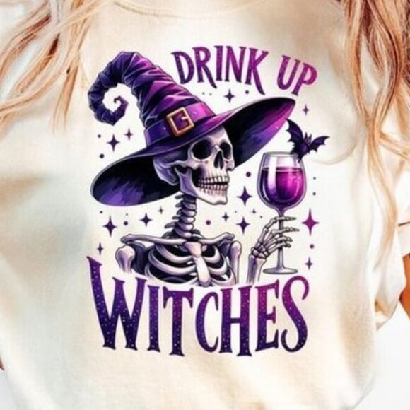 Drink Up Witches Shirt Halloween Party Shirt Halloween Part, Vtg Style, S - 3XL - Picture 3 of 3